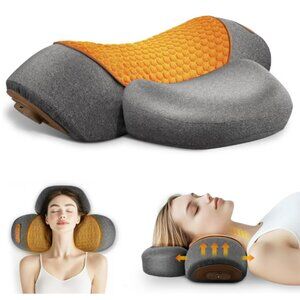 3-in-1 Neck Massager Pillow with Heat. Deep Tissue Pain Relief. Light gray color